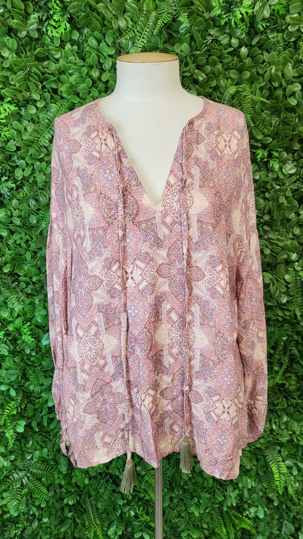 Gysette Print Tie Cuff Top (12)
