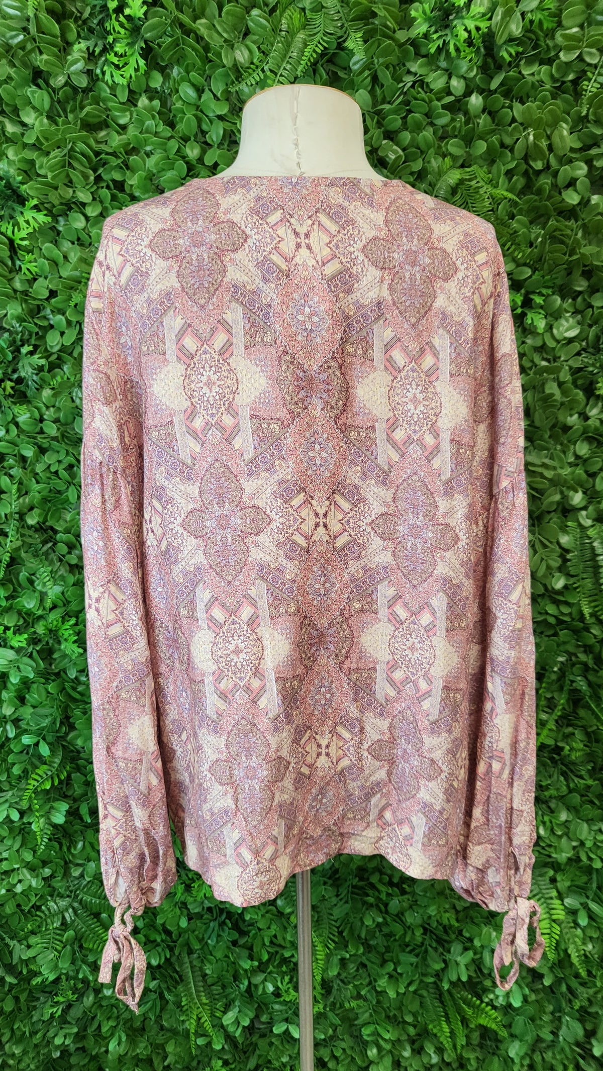 Gysette Print Tie Cuff Top (12)