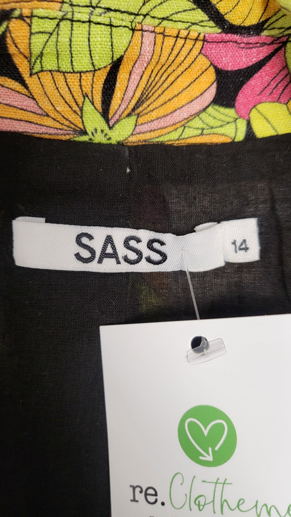 Sass Retro Print Linen Blend Blazer (14)