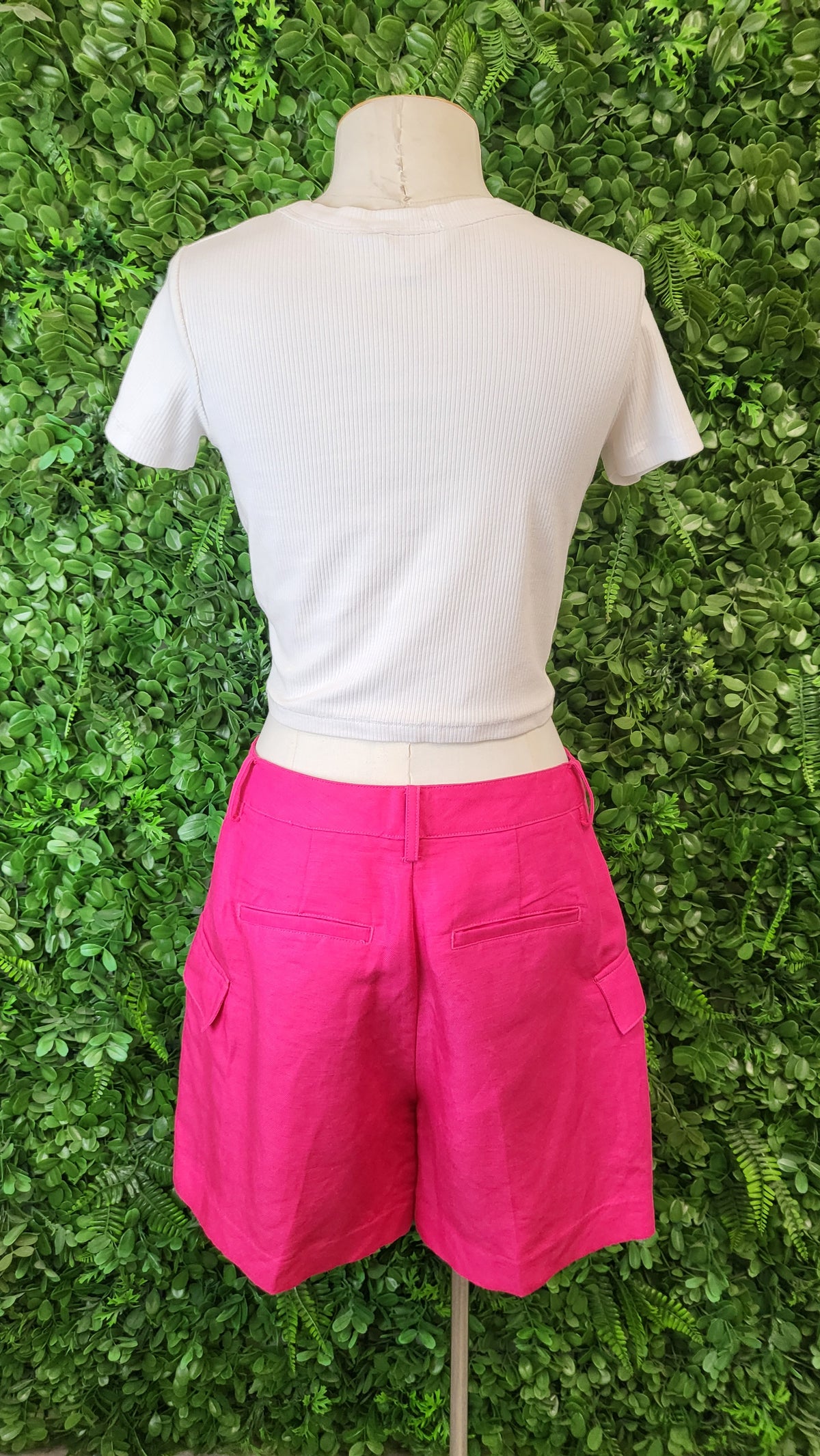Witchery Fushia Pink Linen Blend Shorts (10)