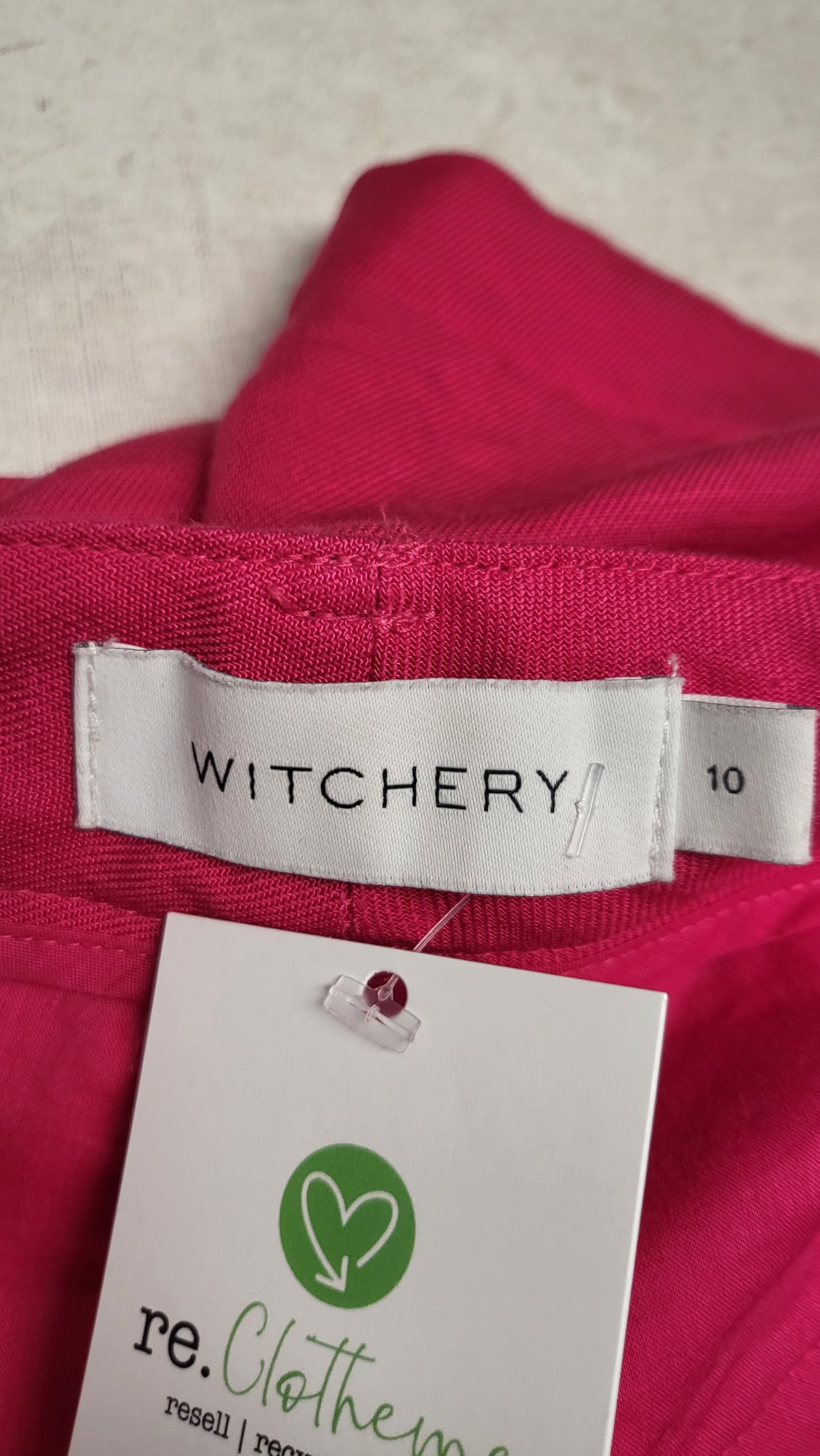 Witchery Fushia Pink Linen Blend Shorts (10)