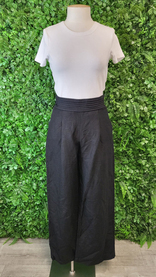 Aje Black Linen Wide Leg Pant (8)