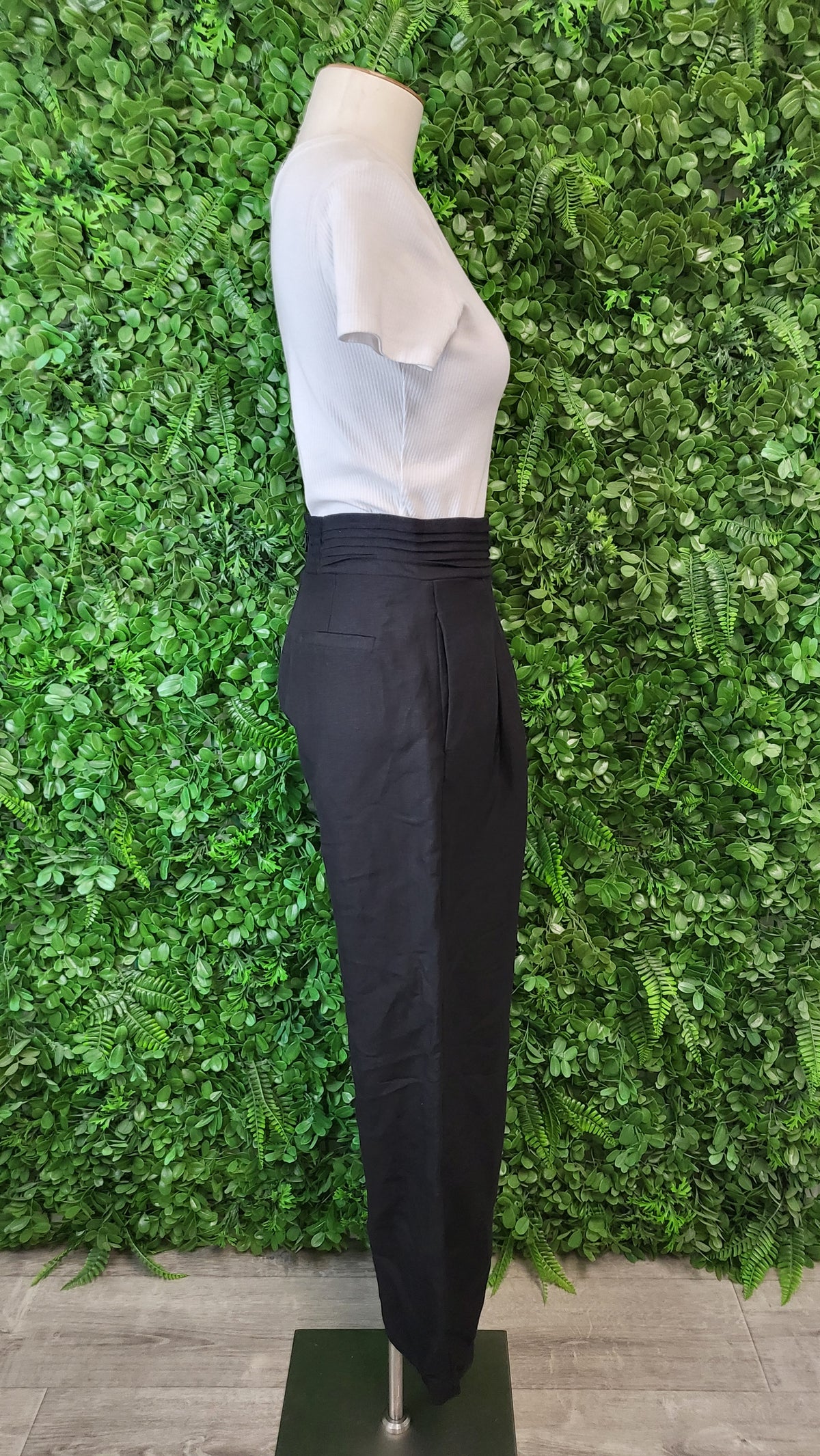 Aje Black Linen Wide Leg Pant (8)