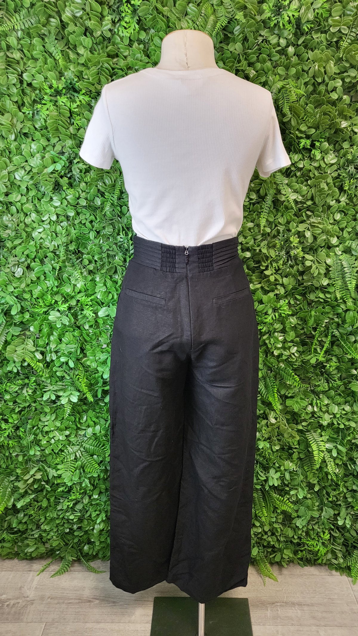 Aje Black Linen Wide Leg Pant (8)