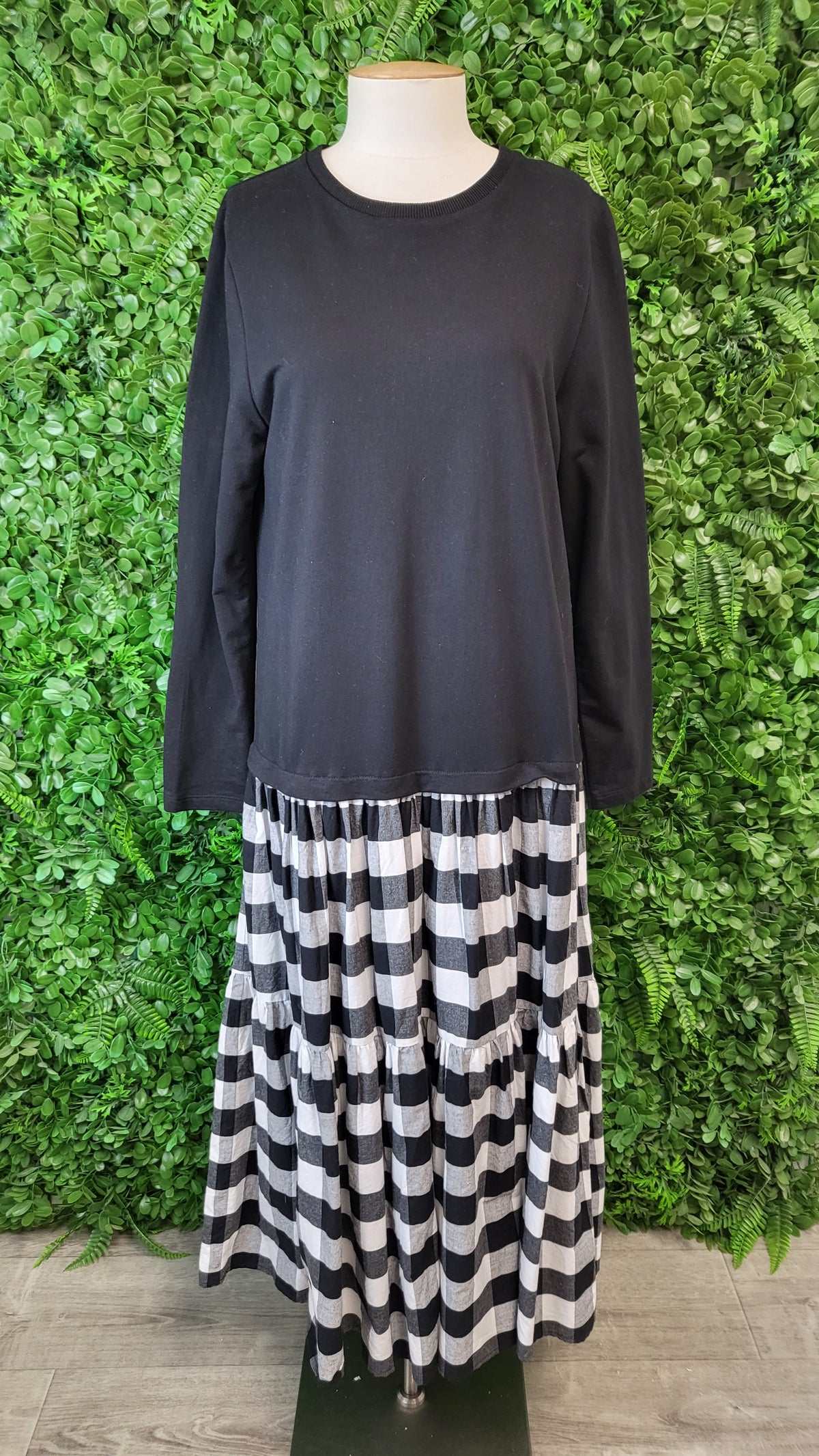 Curate Black/Check Easy Breezy Dress (10-12)