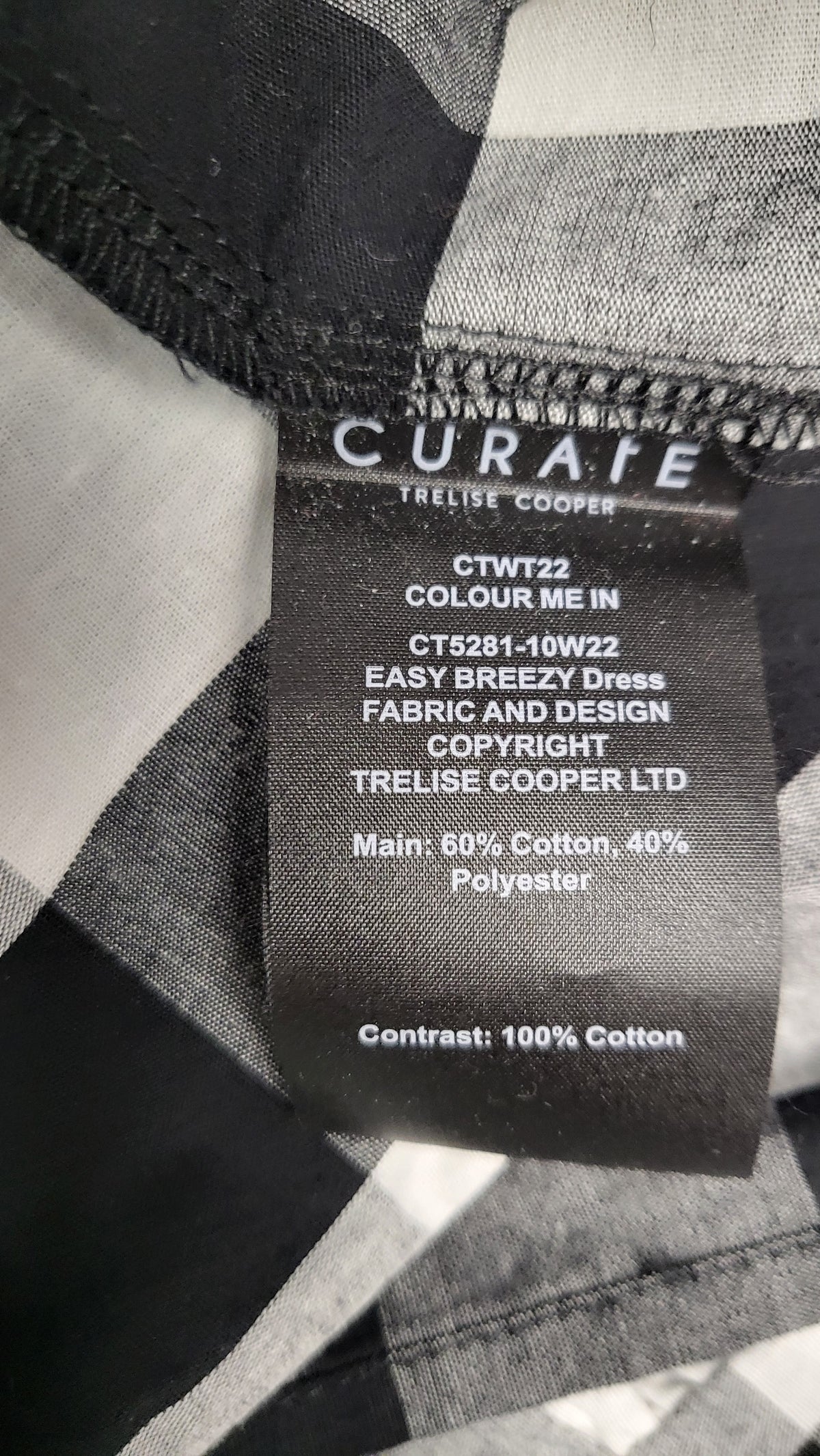 Curate Black/Check Easy Breezy Dress (10-12)