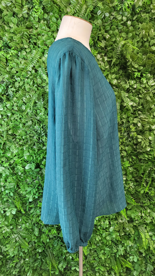 Seeking Lola Green Shirred Top (16)