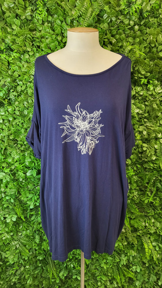 Gaard Navy Print Top (10-12)