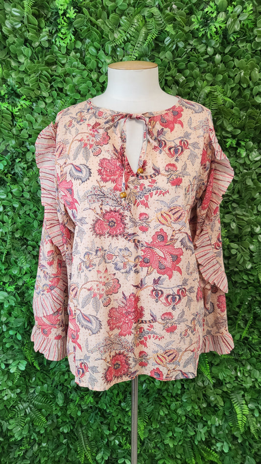 Joop & Gypsy Floral Frill Sleeve Top (12)