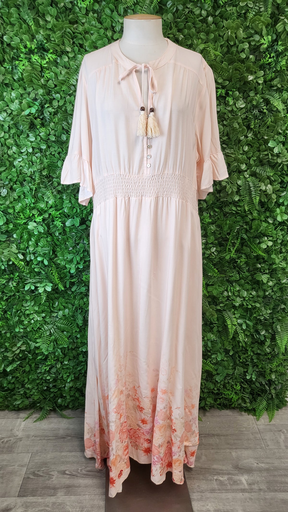 Salty Crush Peach Hem Print Dress (18-20)