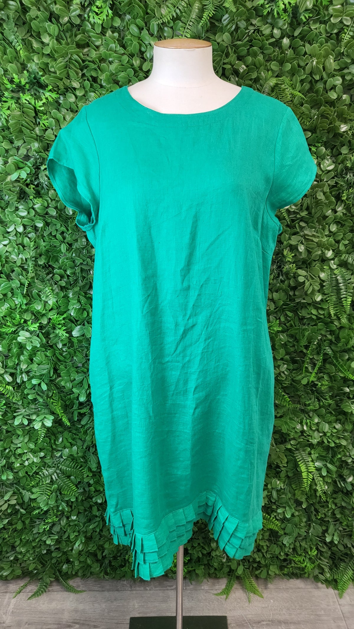 Foil Green Linen Dress (16)