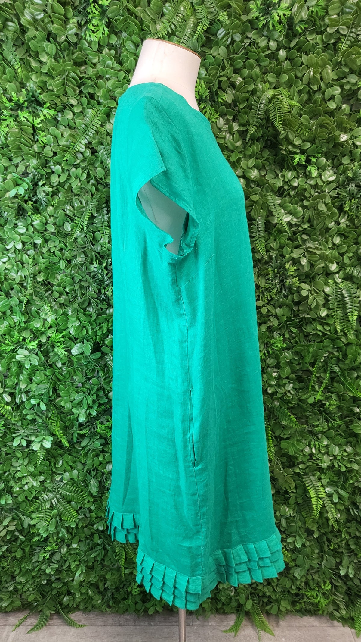 Foil Green Linen Dress (16)