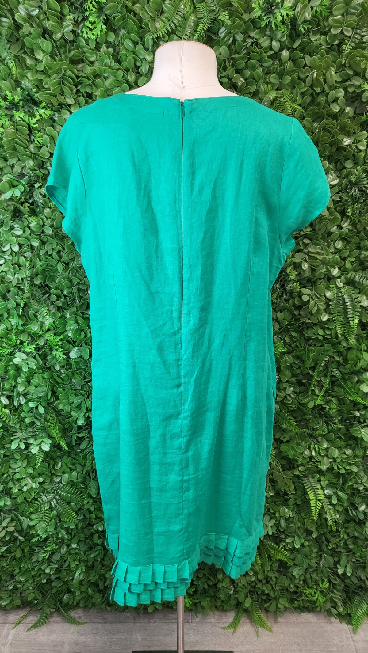 Foil Green Linen Dress (16)