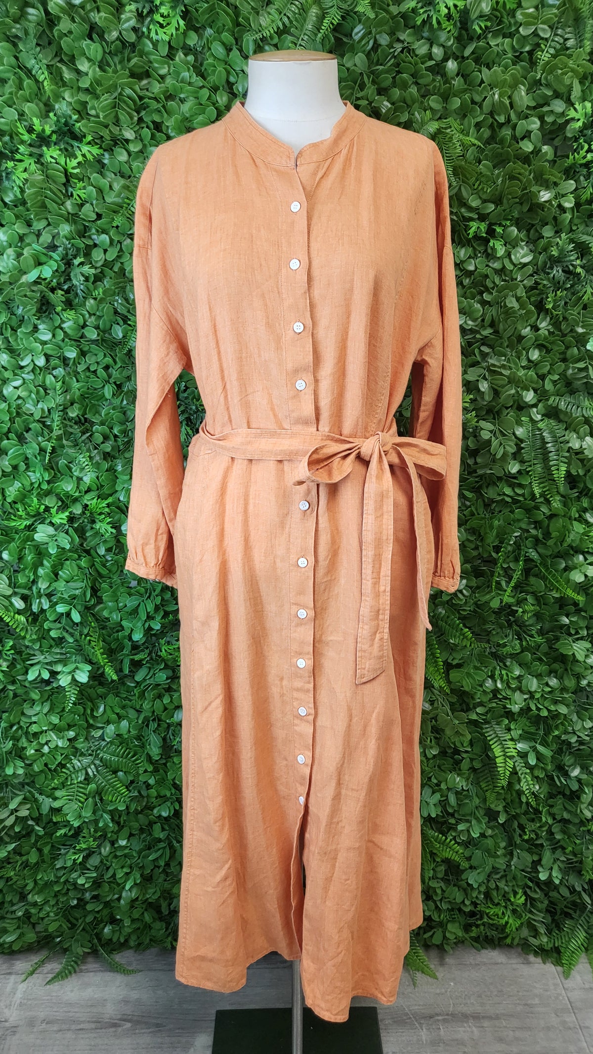 Trenery Orange Linen Dress (16)