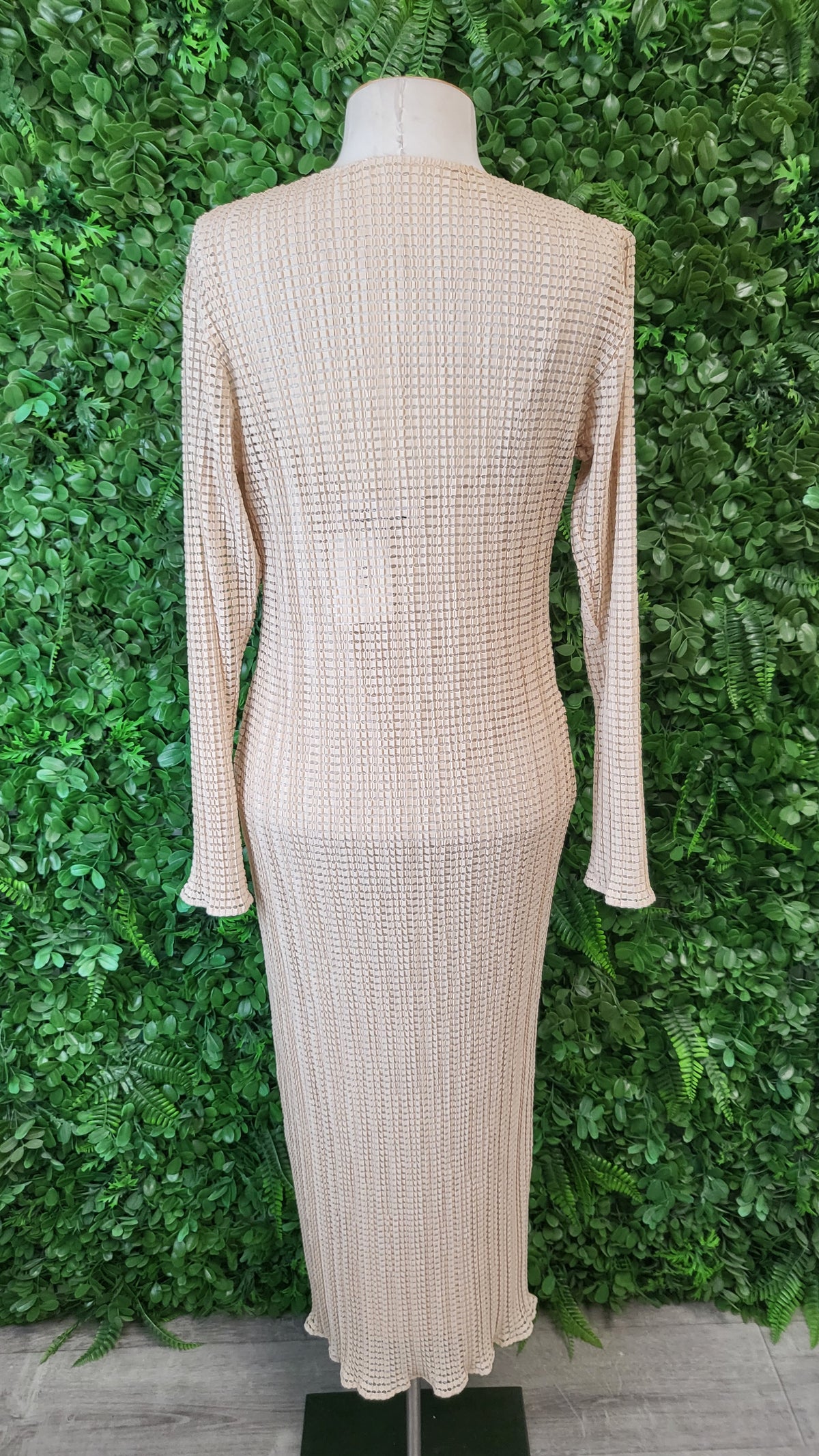 Esmaee Nude Textured Knit Dress (10)