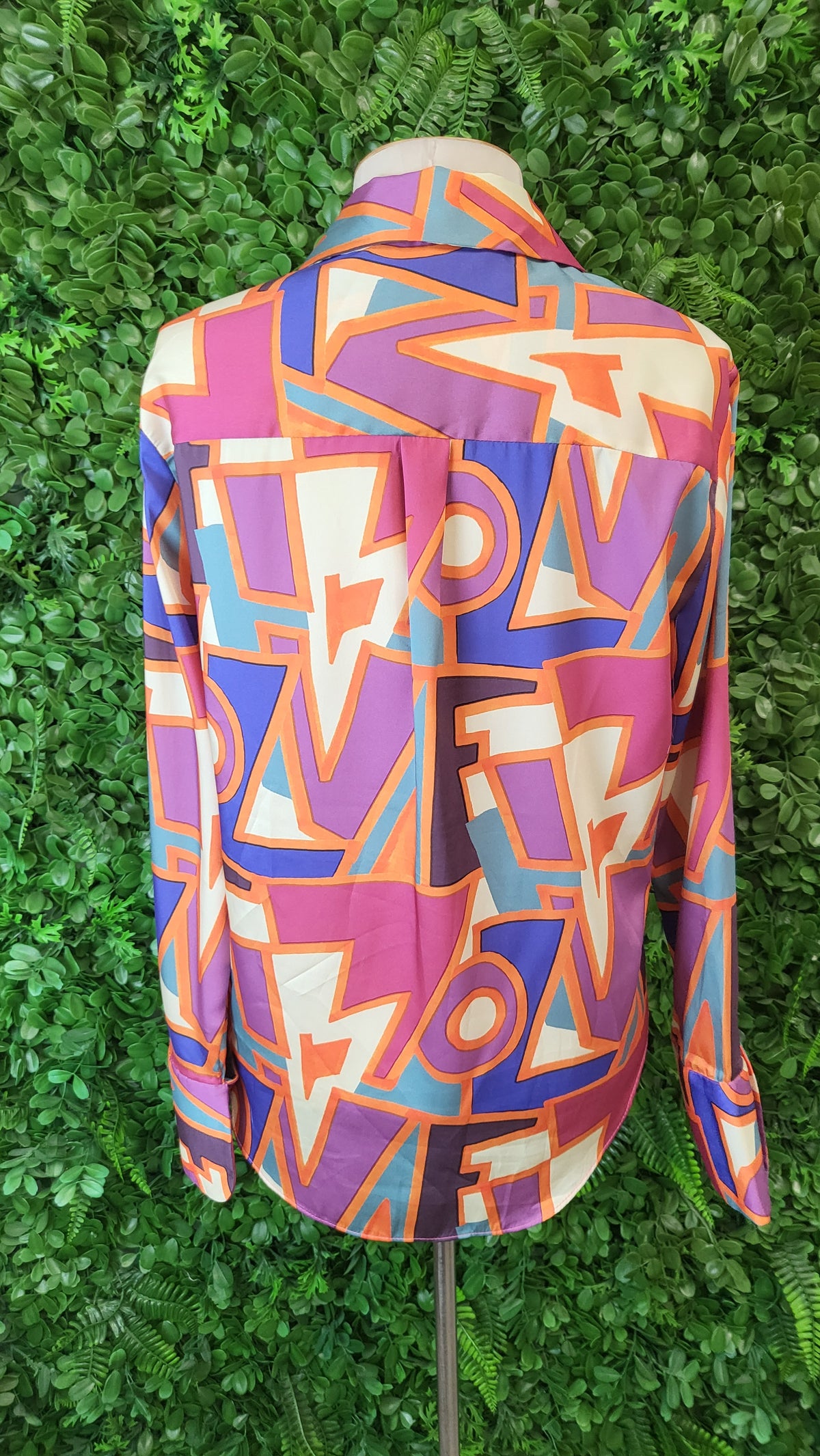 Zara Retro Print Sateen Shirt (10)