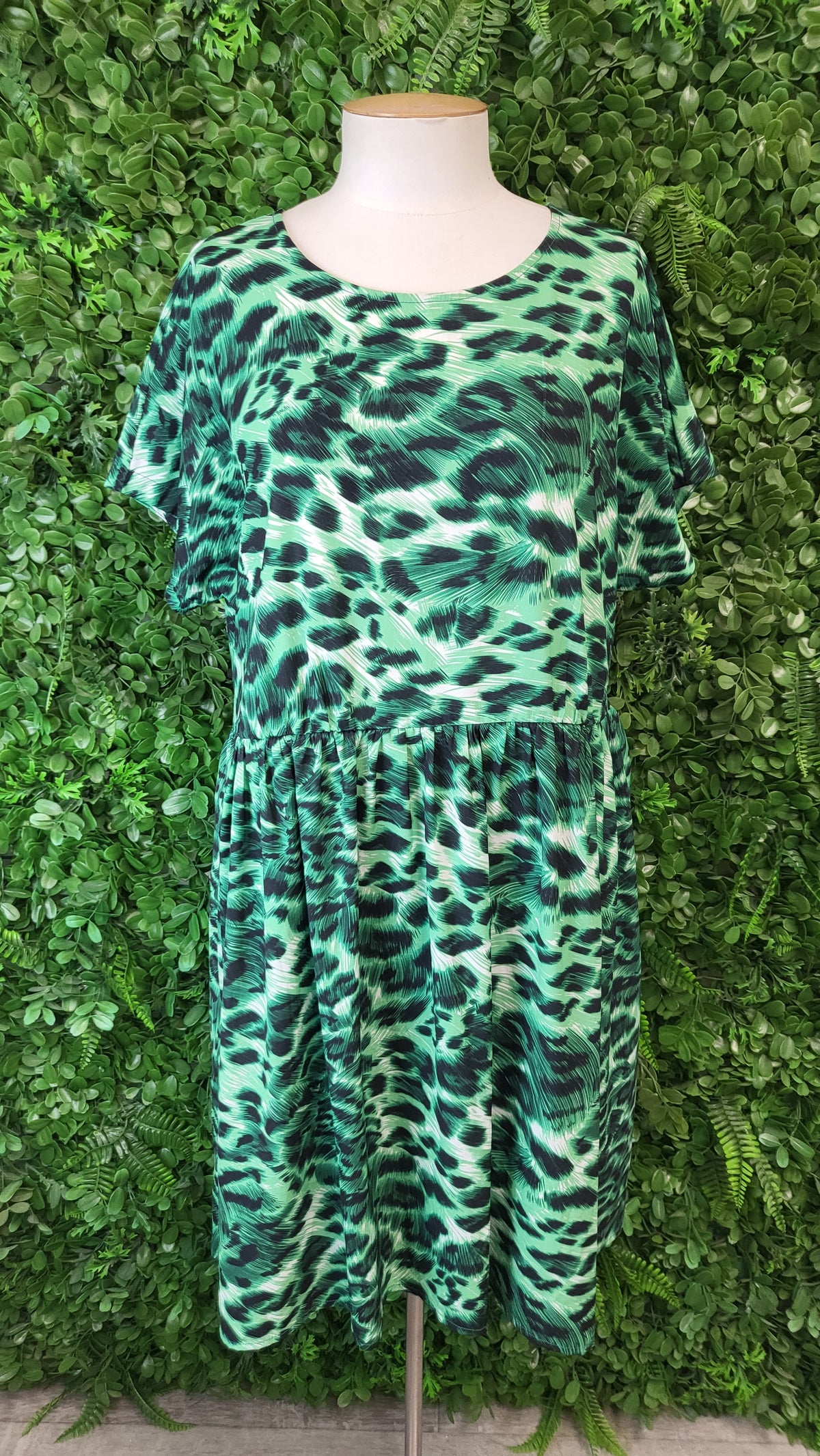 LPD Green Print Mini Dress (12-14)