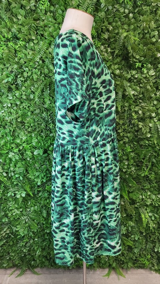 LPD Green Print Mini Dress (12-14)