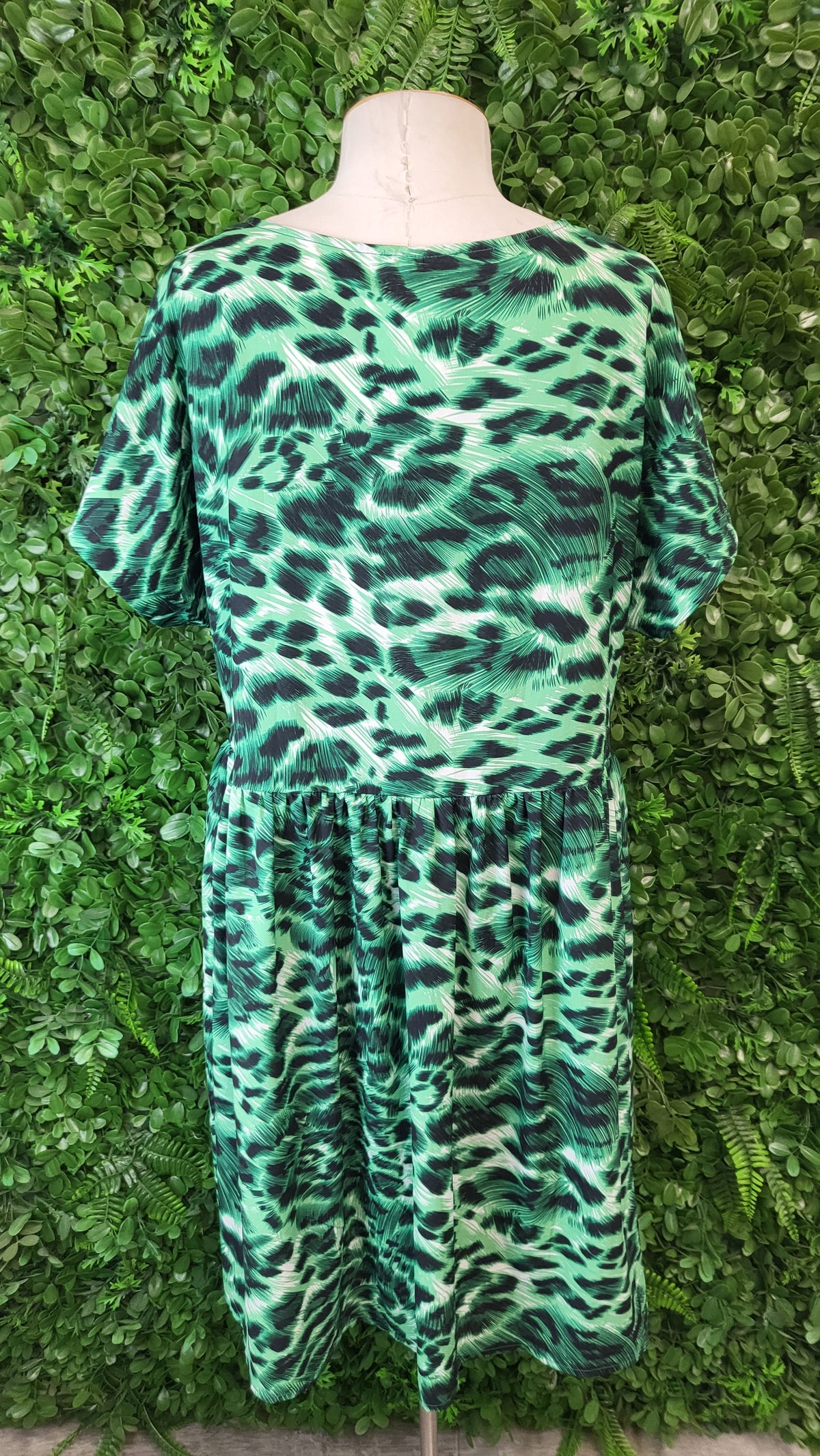 LPD Green Print Mini Dress (12-14)