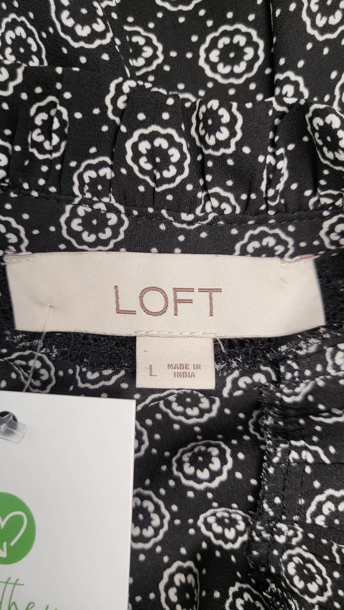 Loft Black/White Pleat Top (14)
