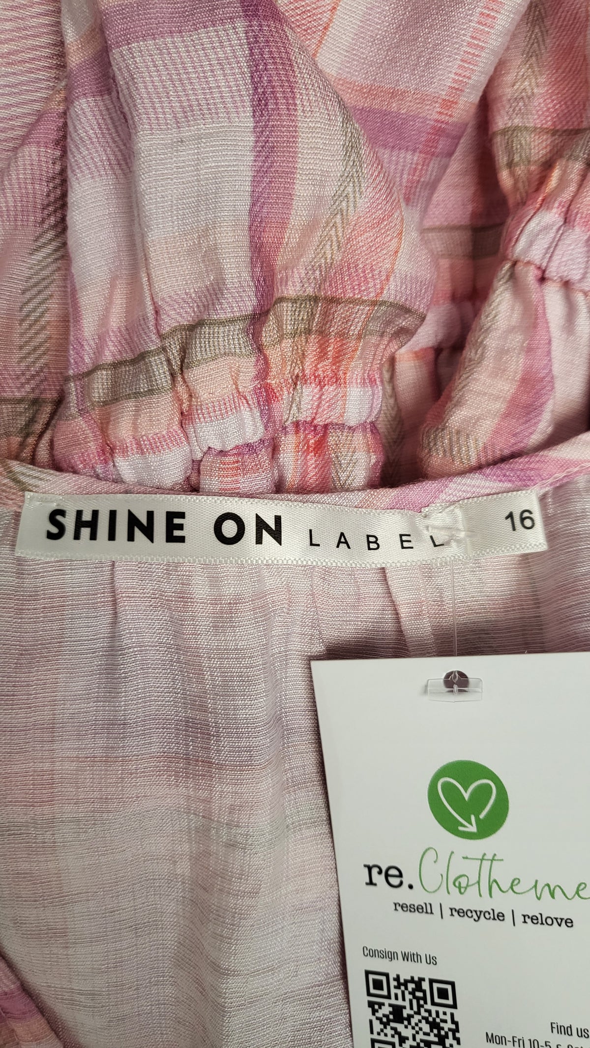 Shine On Label Pink Check Top (16)
