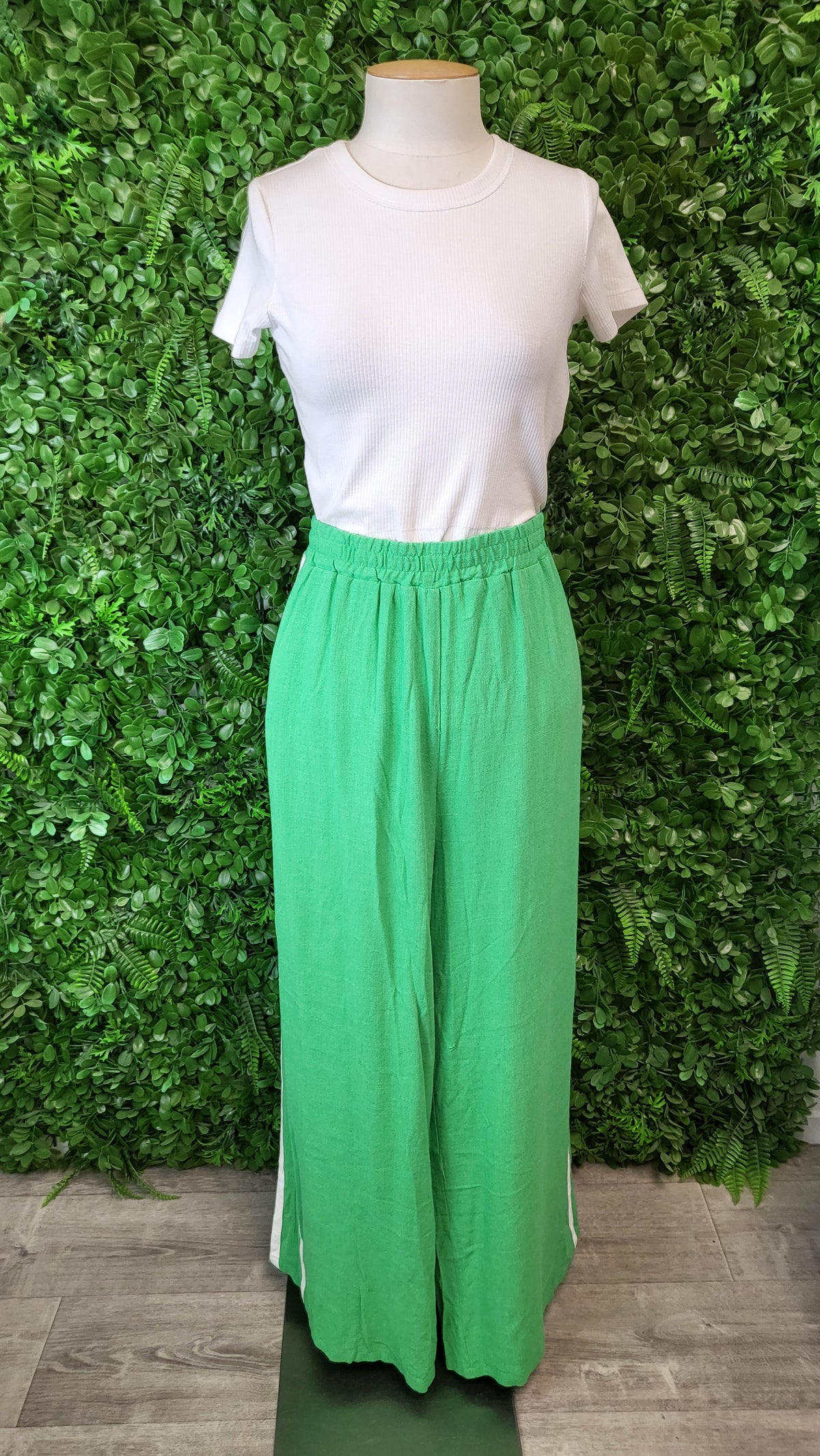 Vine Apparel Green Linen Blend Pant BNWT (18)