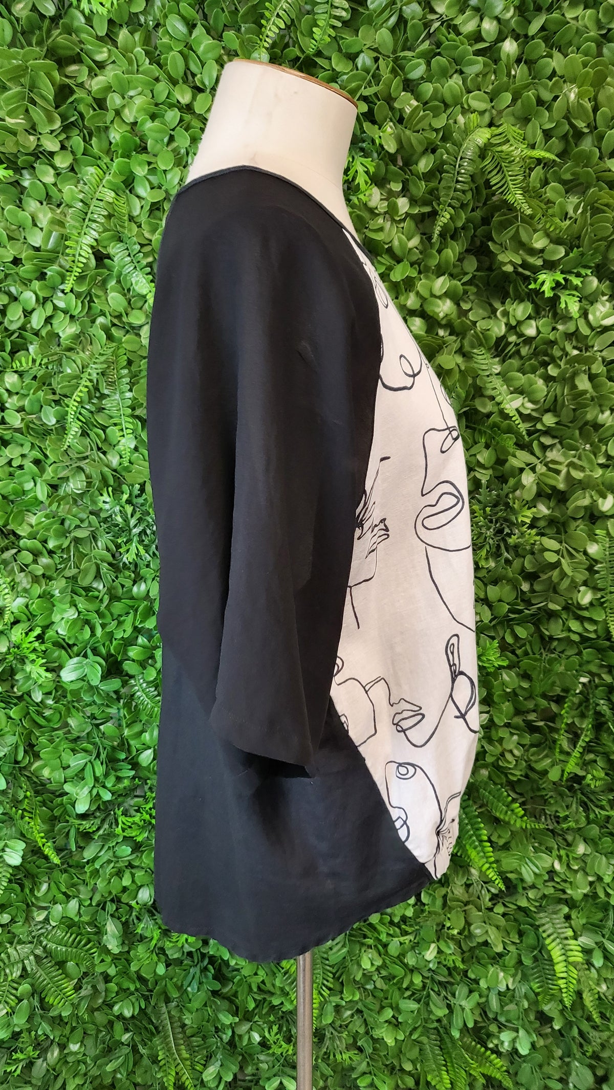 Wadzee Black/White Linen Print Top (10)
