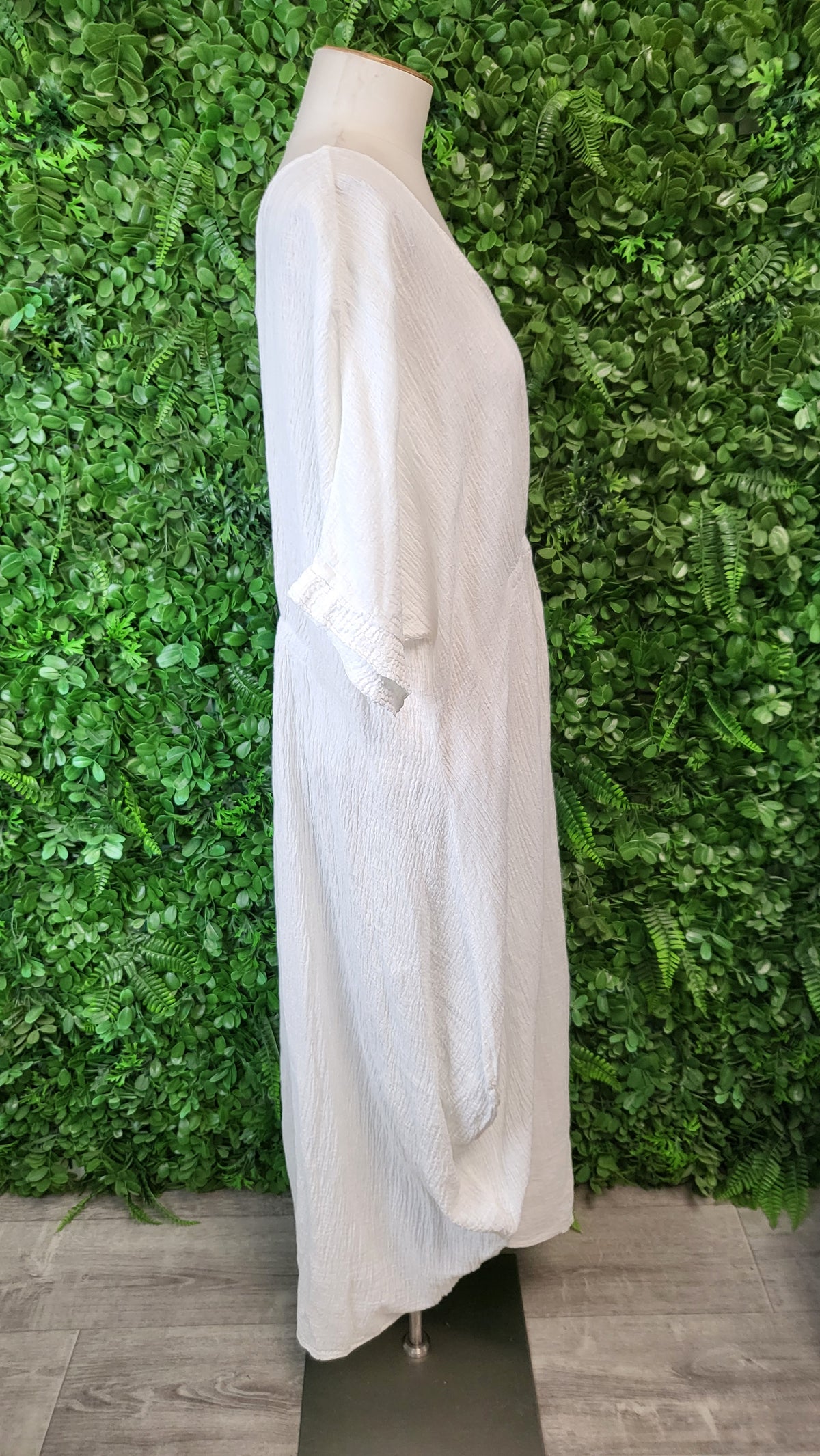 Genison White Textured Dress (16)