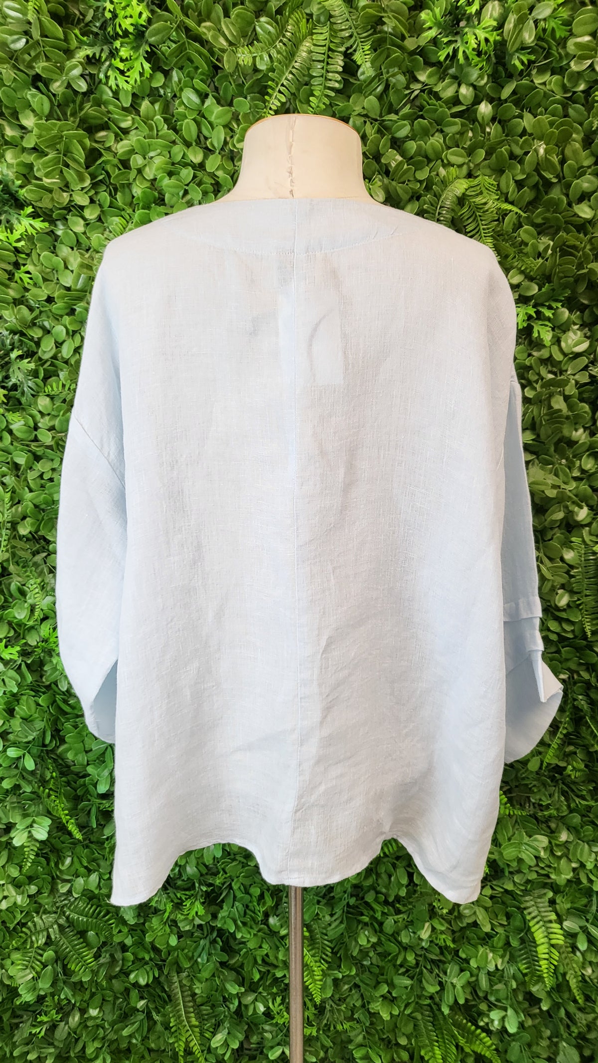 Smile Clothing Blue Linen Top (OSFM)