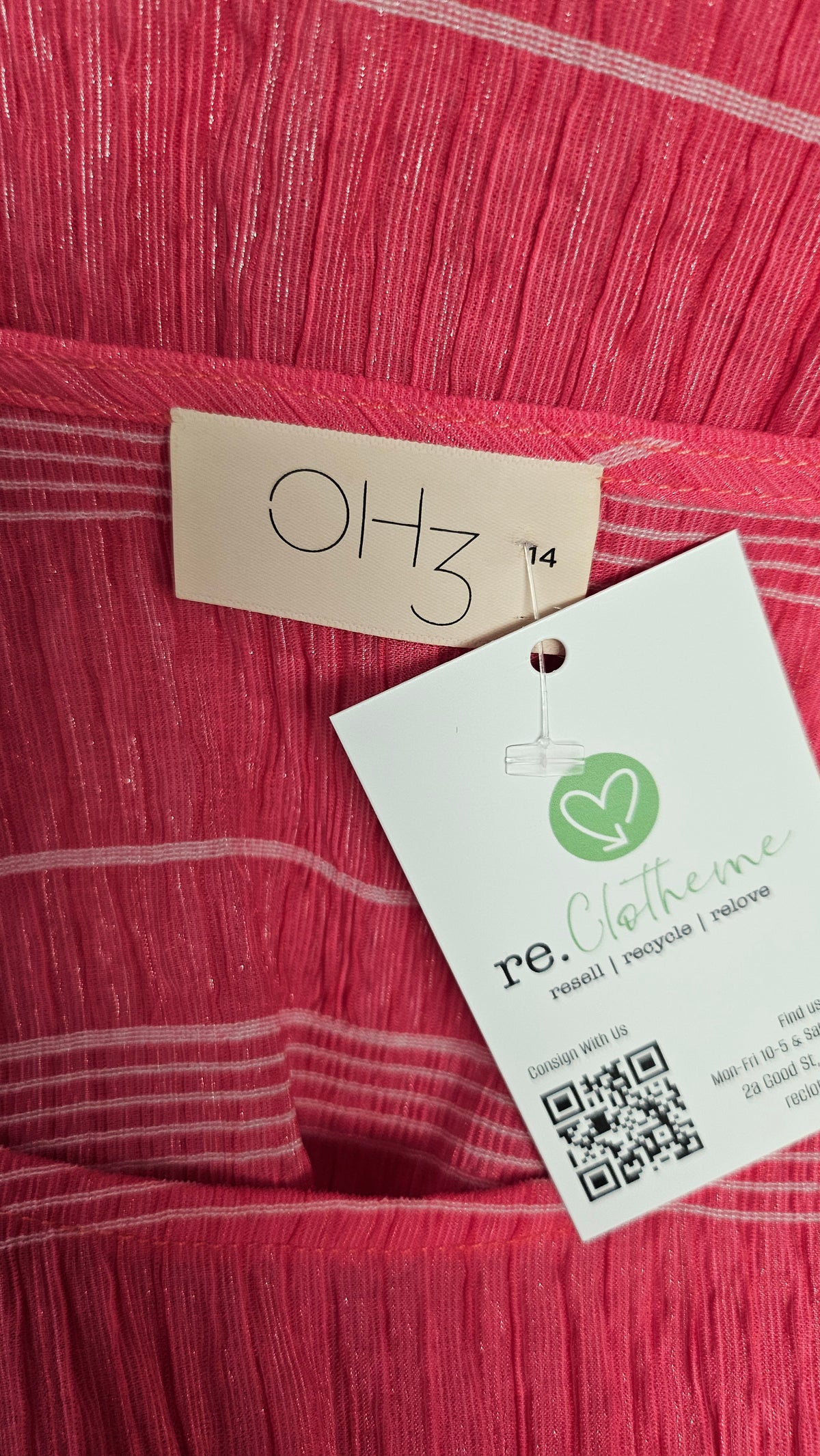 Oh3 Pink Textured Dress
