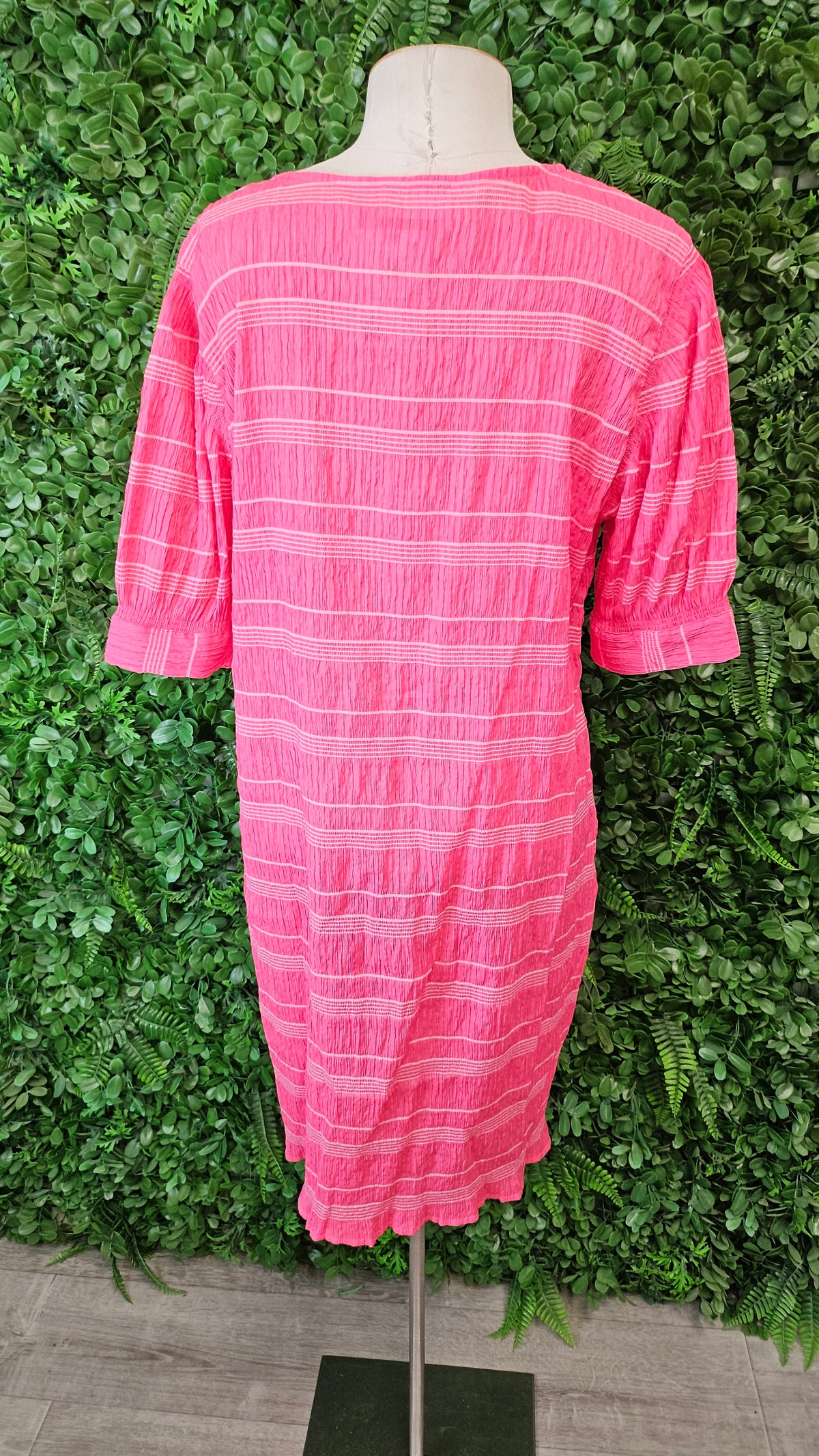 Oh3 Pink Textured Dress