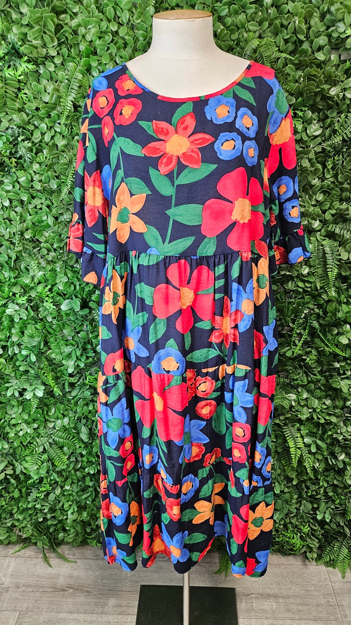 New U Collection Print Drop Hem Dress (18)