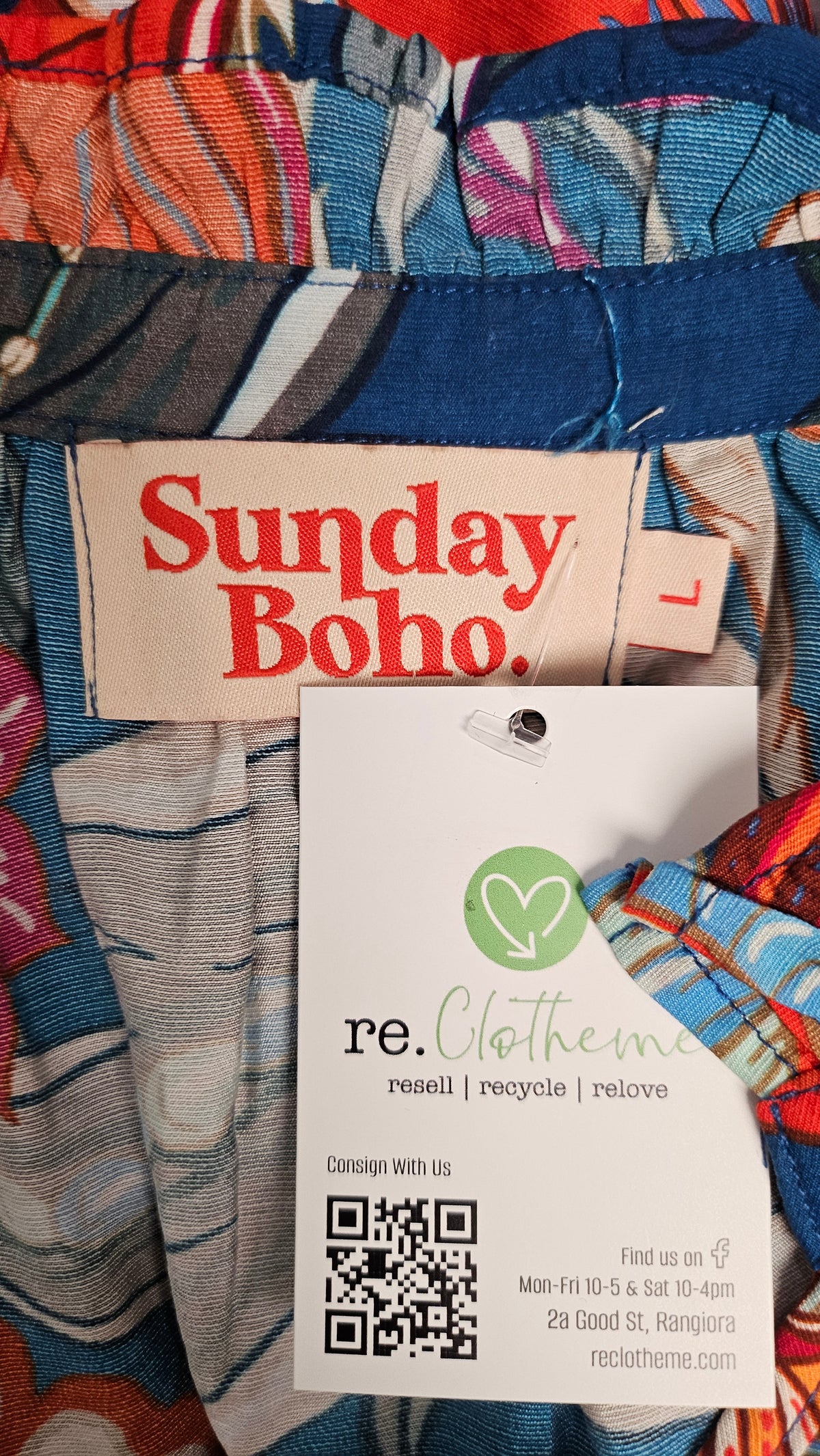Sunday Boho Print Linen Blend Top (14-16)