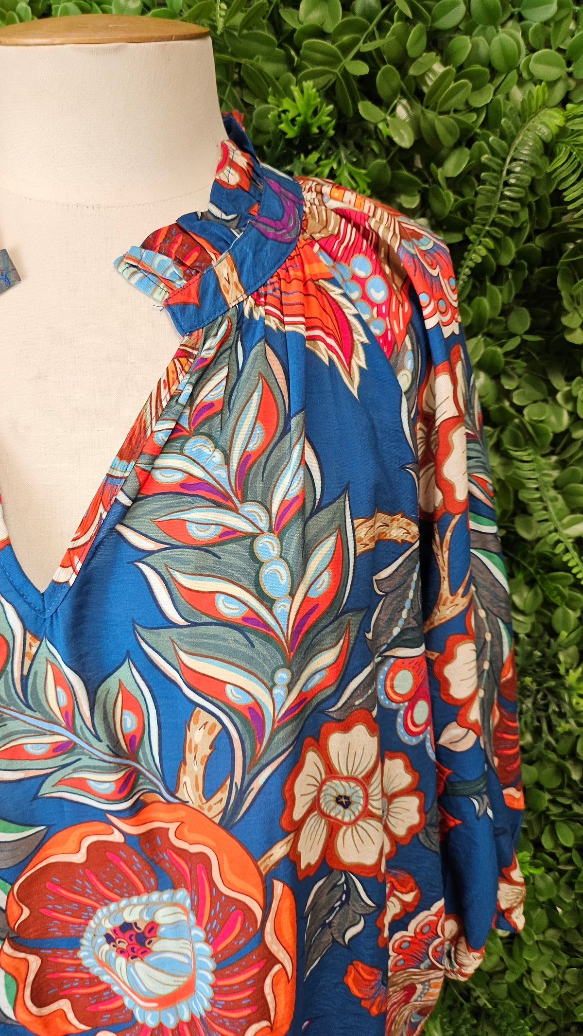 Sunday Boho Print Linen Blend Top (14-16)