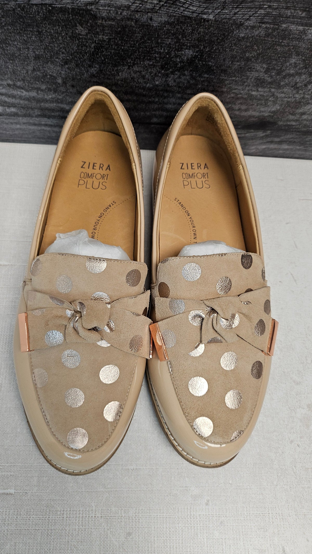 Ziera Beige Leather Loafer (38)