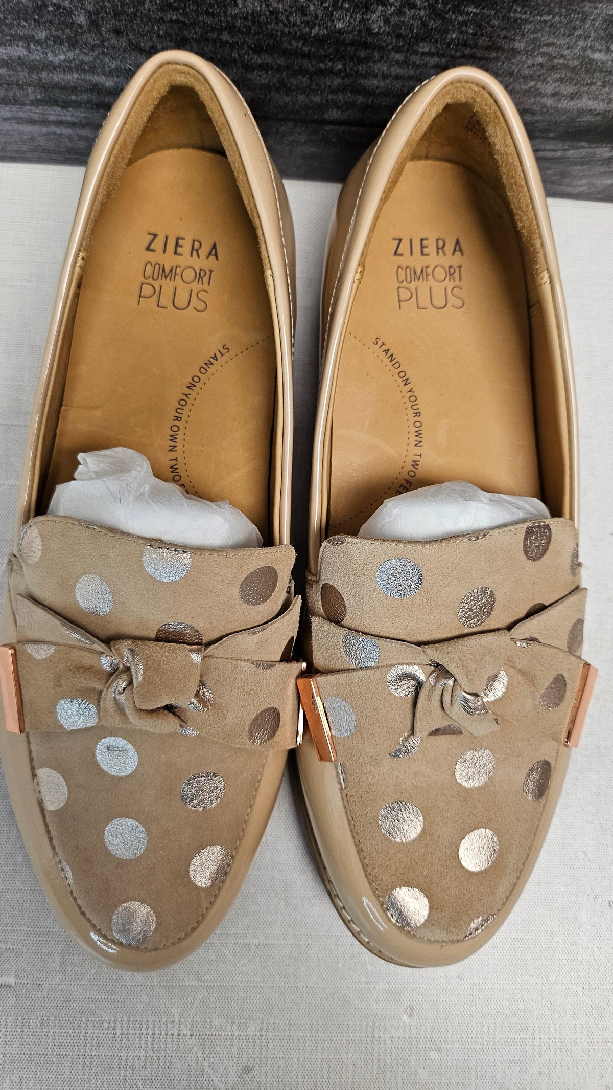Ziera Beige Leather Loafer (38)