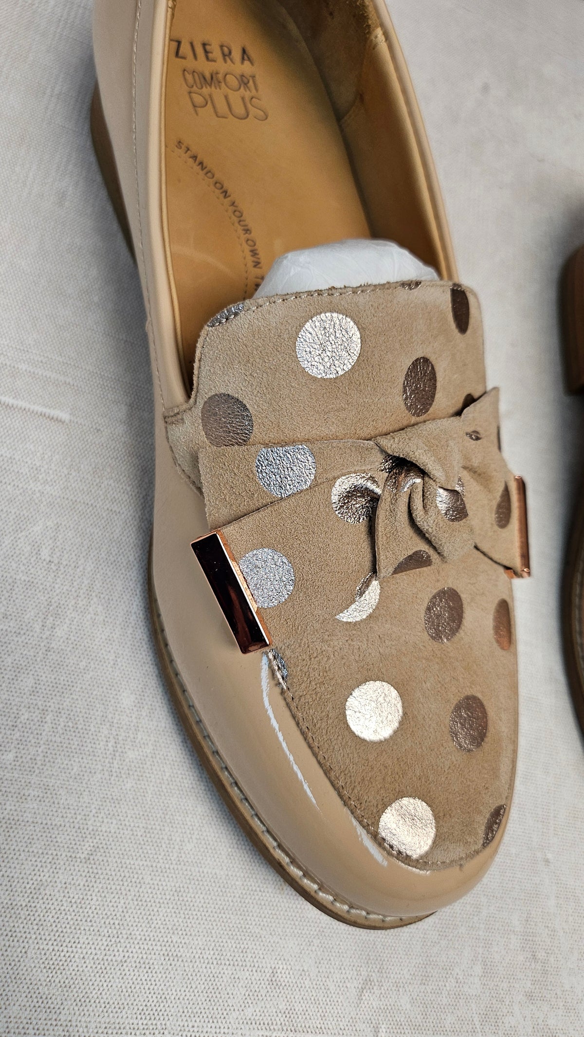 Ziera Beige Leather Loafer (38)