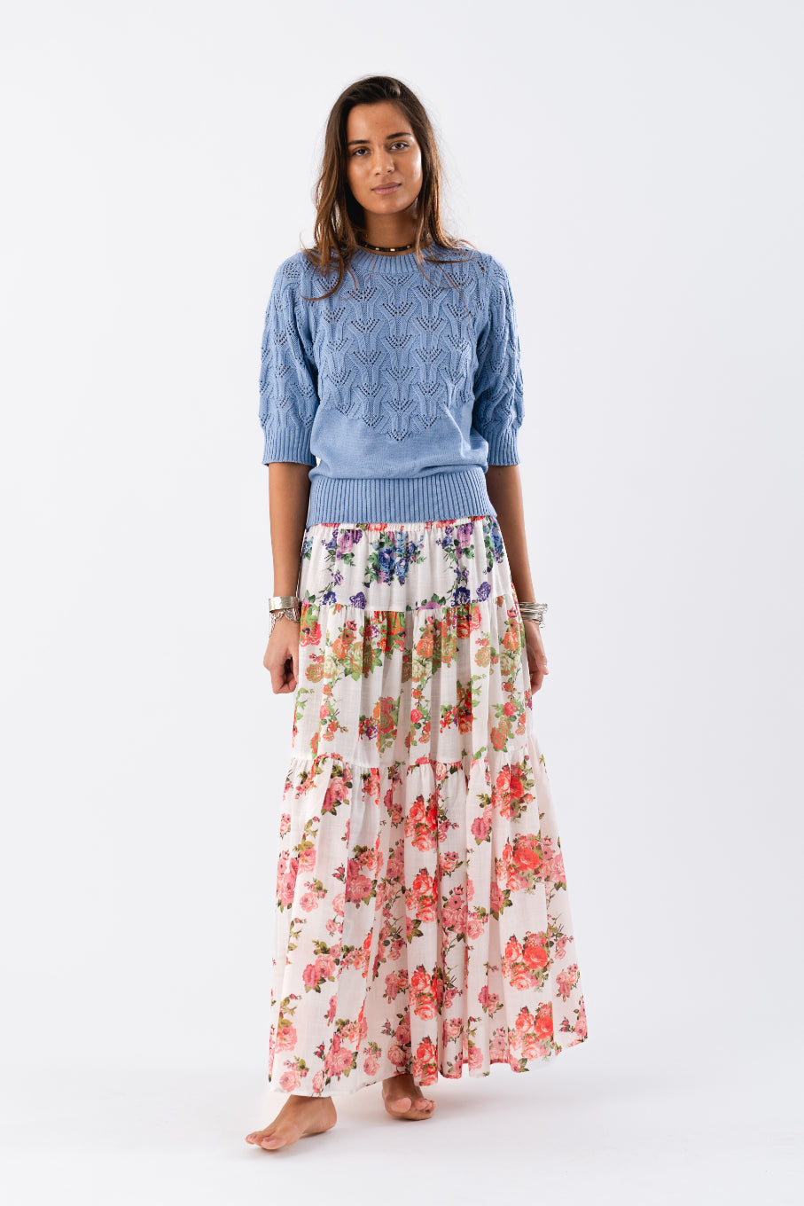 Lollys Laundry Floral Sunset Maxi Skirt (10-14)