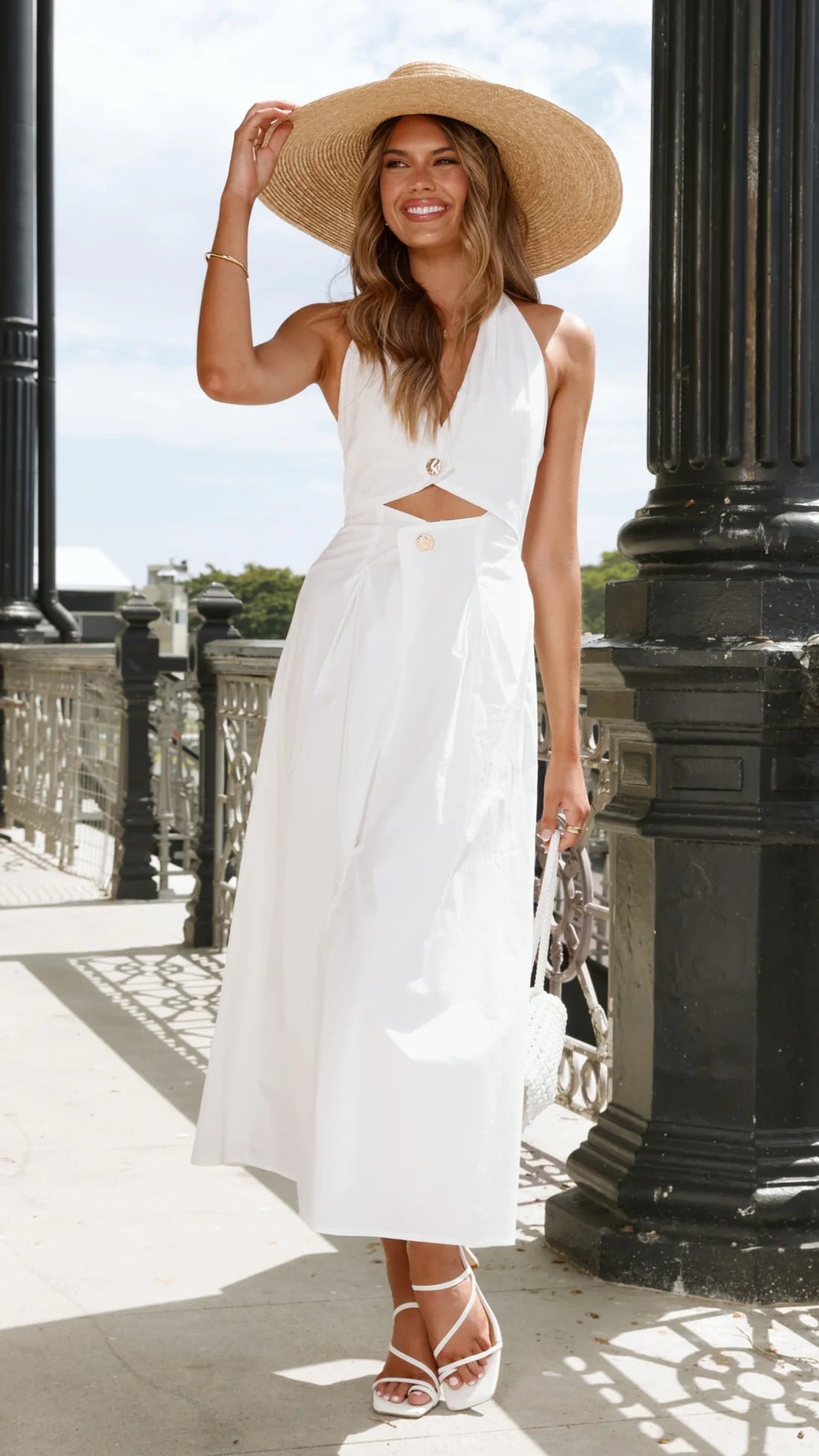 Billy J White Wesley Halter Neck Dress BNWT (14)