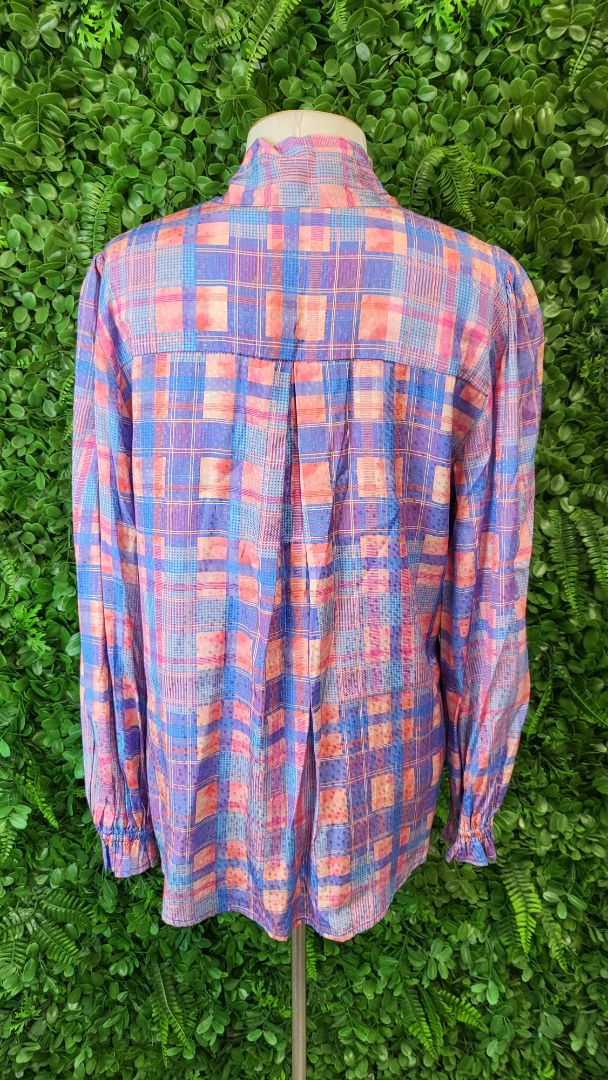 Blue Illusion Check Tie Front Shirt (12)