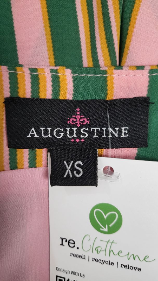Augustine Pink/Green Ruffle Hem Dress (8)