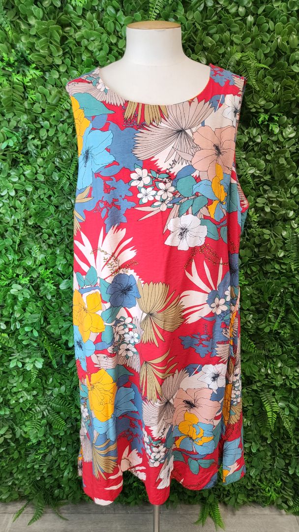 Lemon Tree Red Floral Tank Dress (18)