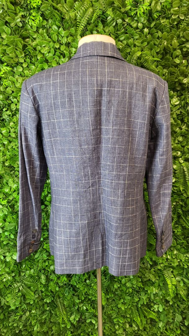 Foil  Linen Blazer Blue Check