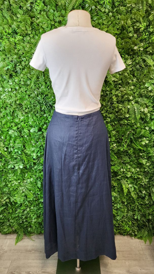 Pol Navy Linen Maxi Skirt (12)