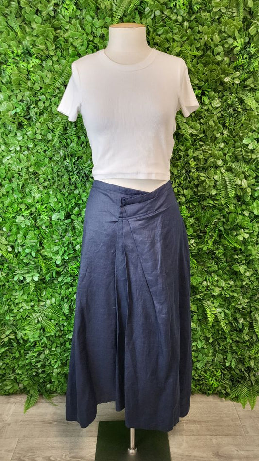 Pol Navy Linen Maxi Skirt (12)