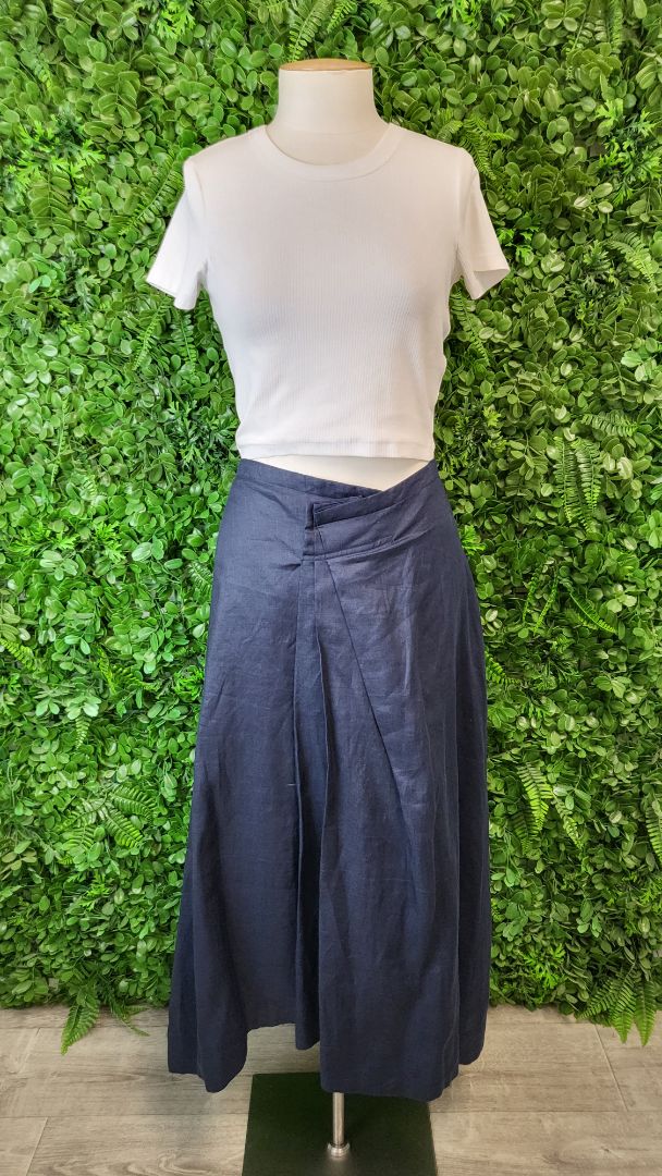 Pol Navy Linen Maxi Skirt (12)