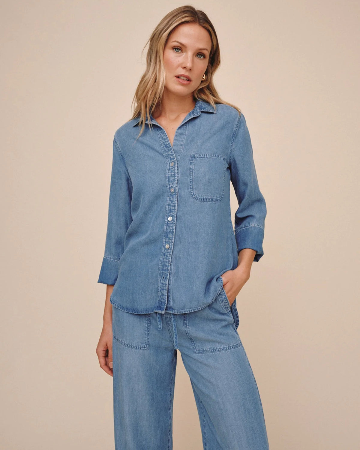 Bella Dahl Blue Chambray Shirt (14)
