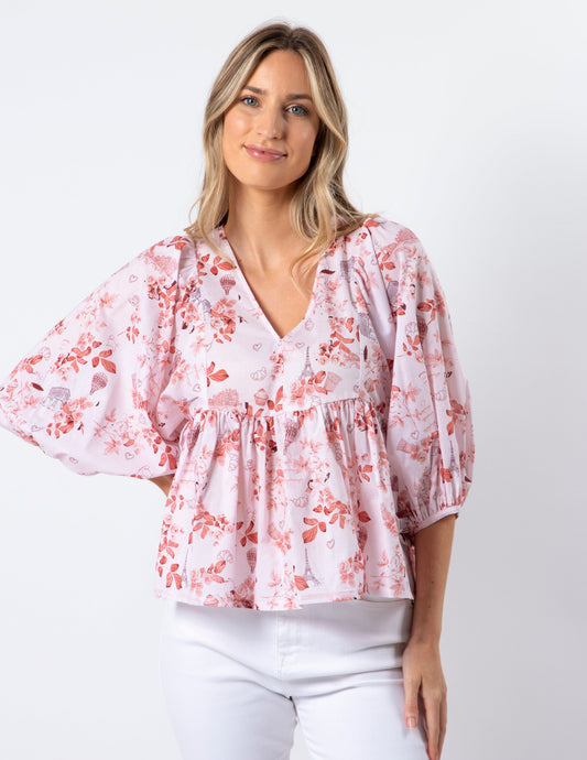 Stella + Gemma Pink Print Top (14)