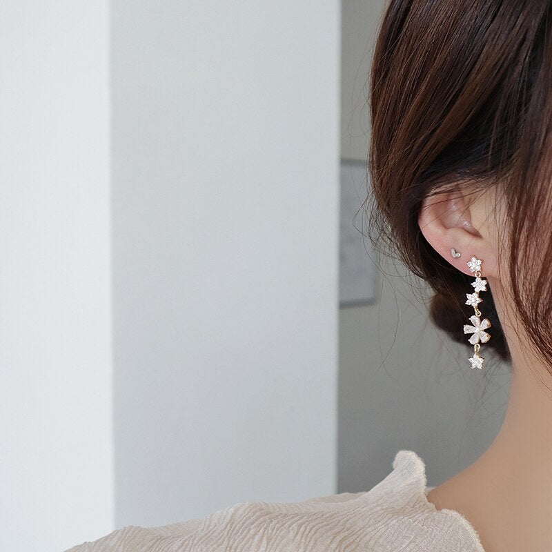 Beautiful Earth  Flower Drop Cubic Zirconia